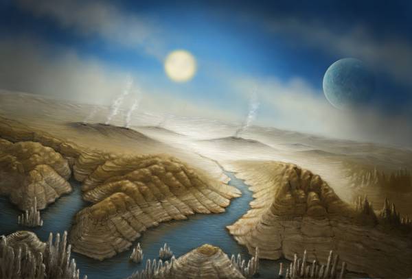 Peisaj imaginar de pe o exoplanetă