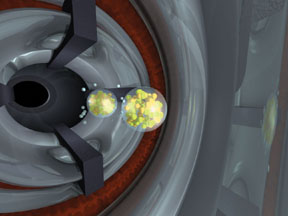 Simularea ciocnirii dintre Ca-48 și Am-243