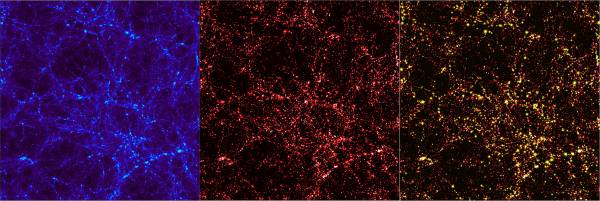 Distribuţia calculată a materiei întunecate