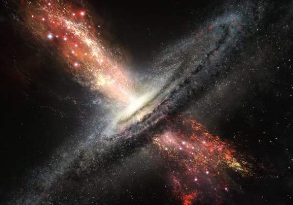 Jeturi de materie expulzate de o gaură neagră supermasivă